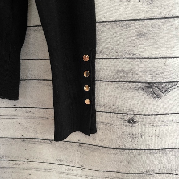 Zara Black Sweater Top With Gold Detail NWT - Picture 3 of 5